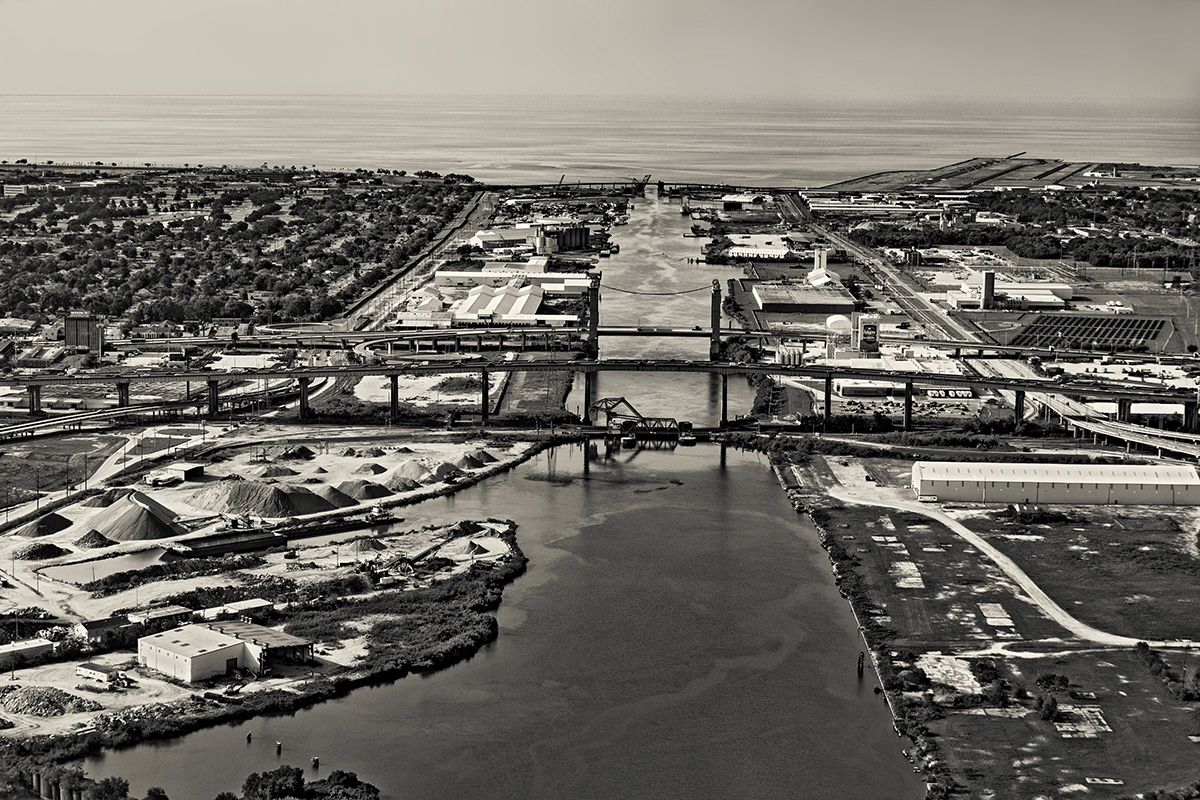 Top to bottom: Seabrook Floodgate Complex at Lake Pontchartrain, Danziger Bridge (U.S. 90), High Rise Bridge (I–10), and Inner Harbor Navigation Canal, New Orleans, LA.